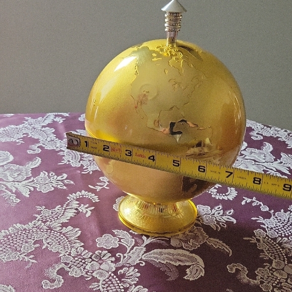 Gold Globe World Map Vintage Plastic Ice Bucket Container - Picture 6 of 12